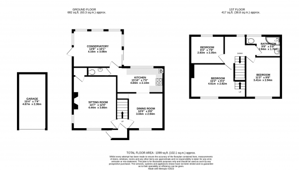 Floor Plan Image for 3 Bedroom Semi-Detached House for Sale in Fieldway, Haslemere