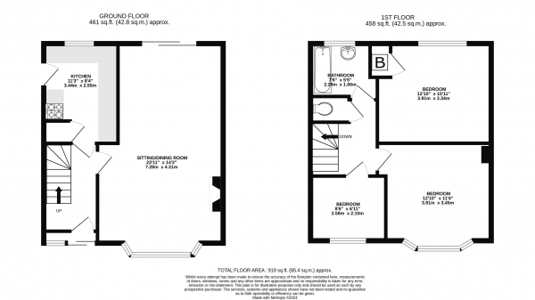 Floor Plan for 3 Bedroom Detached House for Sale in Cherry Tree Avenue, Haslemere, GU27, 1JP - Guide Price &pound500,000