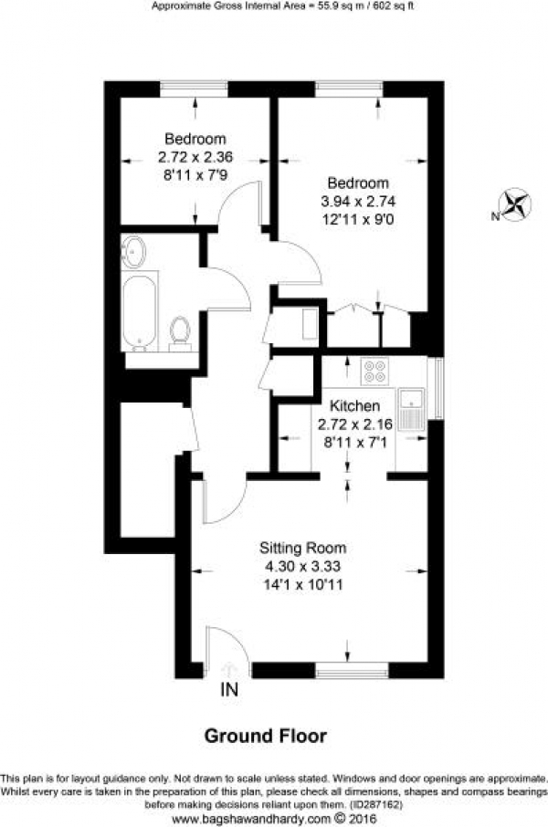 Floor Plan Image for 2 Bedroom Apartment for Sale in Ash Grove, Haslemere