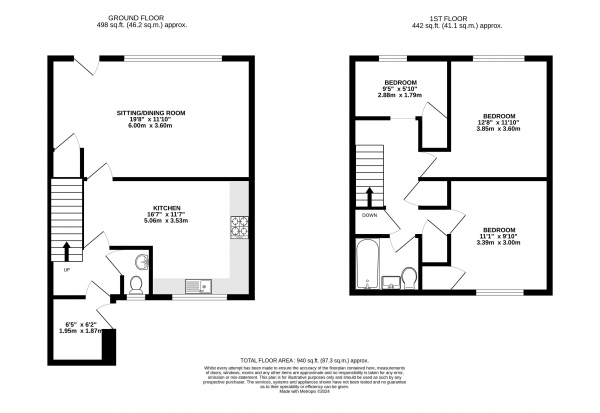 Floor Plan Image for 3 Bedroom End of Terrace House for Sale in Baird Drive, Wood Street Village