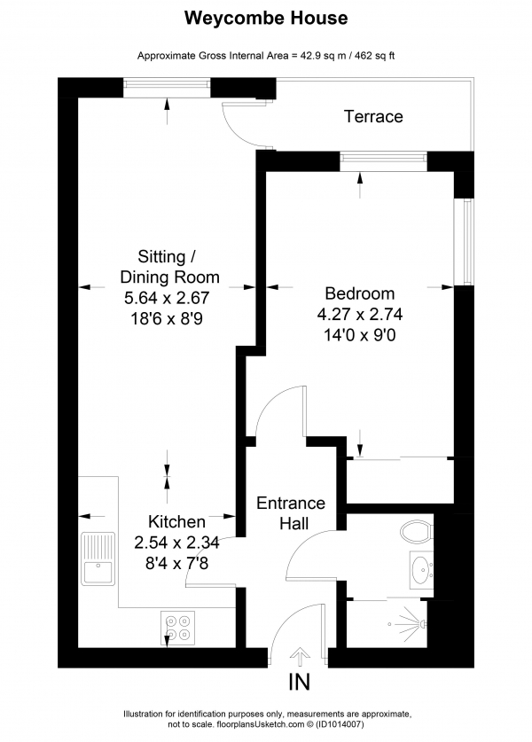 Floor Plan Image for 1 Bedroom Apartment for Sale in Wispers Lane, Haslemere - Ground Floor Retirement Apartment