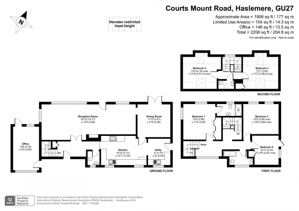 Floor Plan Image for 5 Bedroom Detached House for Sale in Courts Mount Road - Haslemere PERFECTLY LOCATED FOR TOWN & STATION