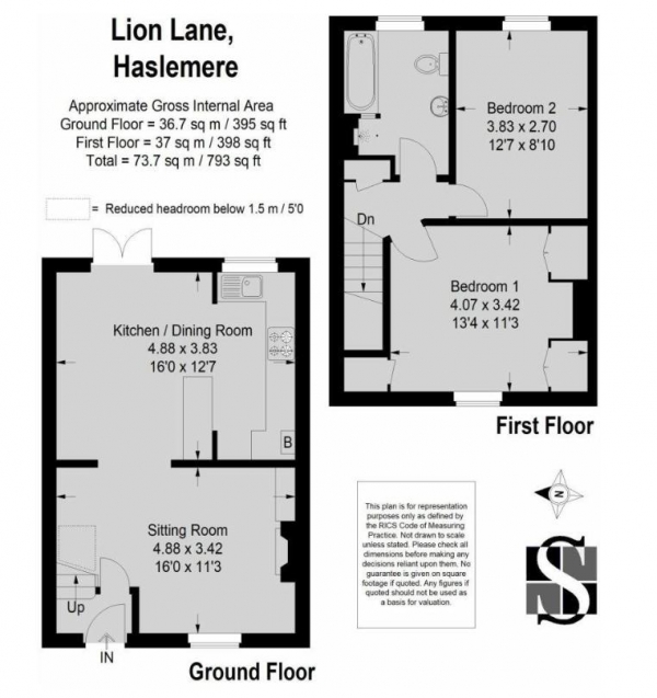 Floor Plan Image for 2 Bedroom Detached House for Sale in Lion Lane, Haslemere