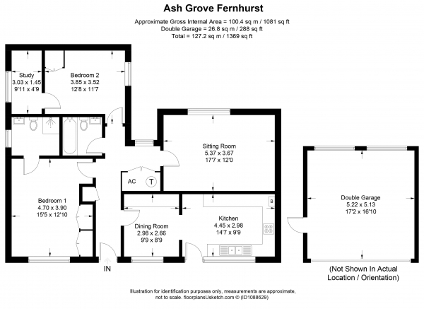 Floor Plan Image for 2 Bedroom Detached Bungalow for Sale in Ash Grove, Haslemere