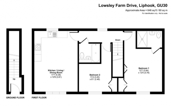 Floor Plan Image for 2 Bedroom Maisonette for Sale in Lowsley Farm Drive, Liphook