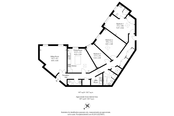 Floor Plan Image for 3 Bedroom Apartment for Sale in Hindhead Road, Haslemere