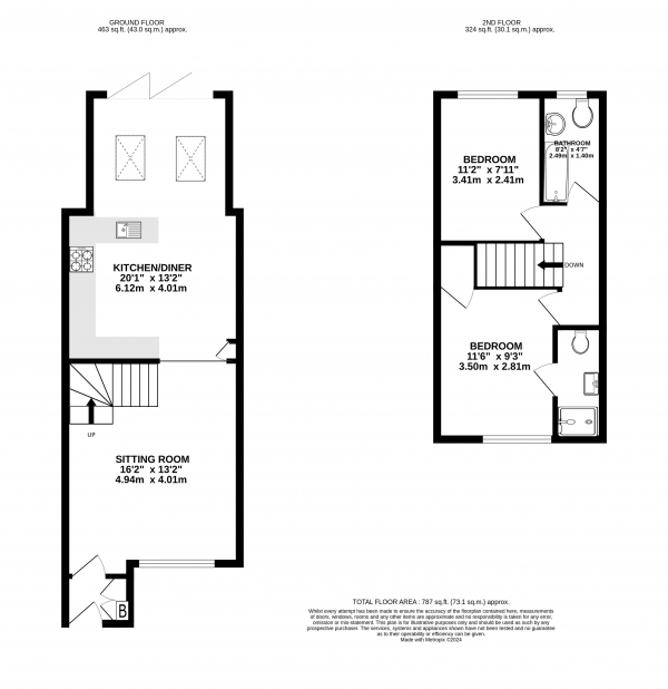 Floor Plan Image for 2 Bedroom Terraced House for Sale in Vann Bridge Close, Fernhurst