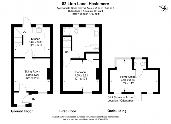 Floor Plan Image for 2 Bedroom Terraced House for Sale in Lion Lane, Haslemere GREAT LOCATION, BEAUTIFULLY PRESENTED