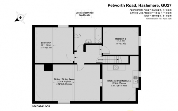 Floor Plan Image for 2 Bedroom Apartment for Sale in Petworth Road, Haslemere