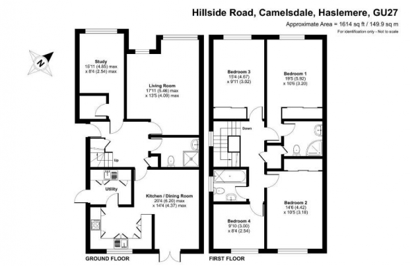 Floor Plan Image for 4 Bedroom Semi-Detached House for Sale in Hillside Road, Haslemere