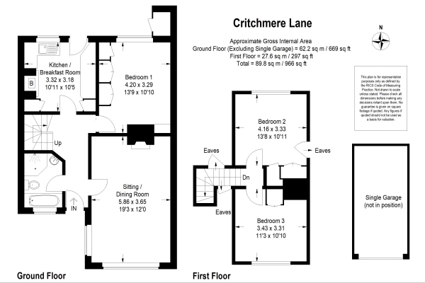 Floor Plan Image for 3 Bedroom Chalet for Sale in Critchmere Lane, Haslemere