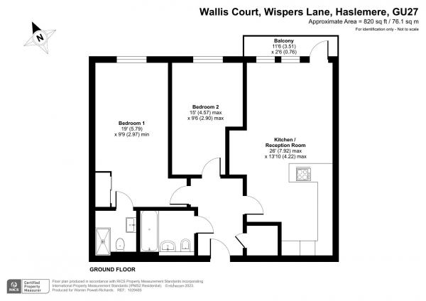 Floor Plan Image for 2 Bedroom Retirement Property for Sale in Wispers Lane, Haslemere
