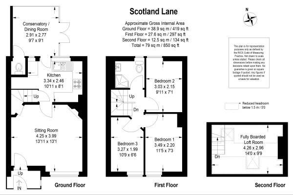 Floor Plan Image for 3 Bedroom Cottage for Sale in Scotland Lane, Haslemere