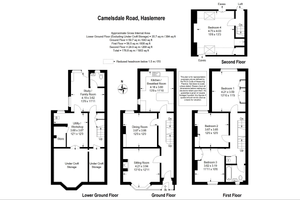 Floor Plan Image for 4 Bedroom Semi-Detached House for Sale in Camelsdale Road, Camelsdale WALK OF SCHOOL SHOP AND NT COMMON