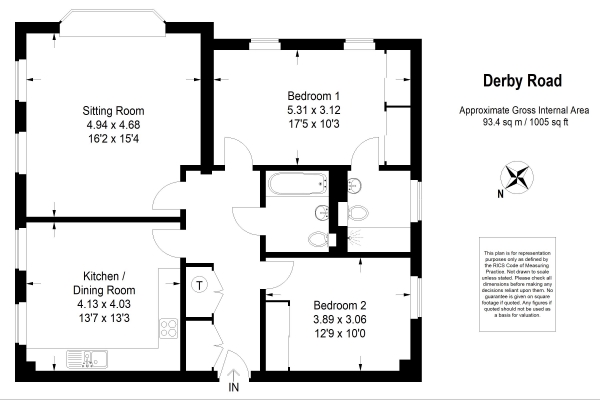 Floor Plan Image for 2 Bedroom Apartment for Sale in Crofton  Manor,Derby Road, Haslemere