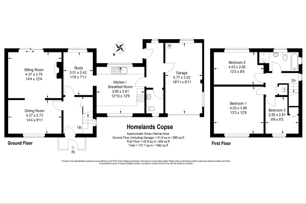 Floor Plan Image for 3 Bedroom Semi-Detached House for Sale in Homelands Copse, Haslemere