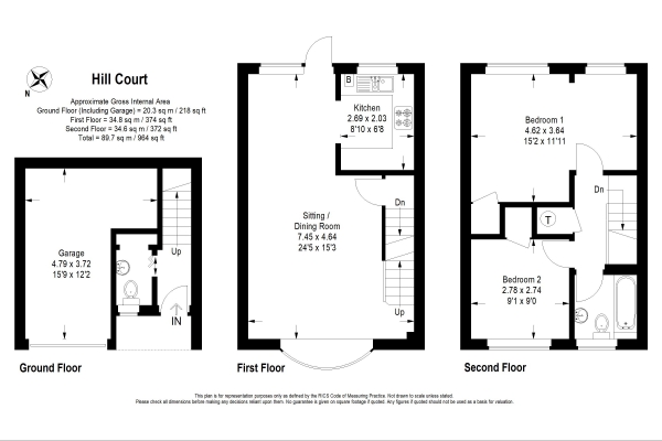 Floor Plan Image for 2 Bedroom Town House for Sale in Hill Court, Haslemere