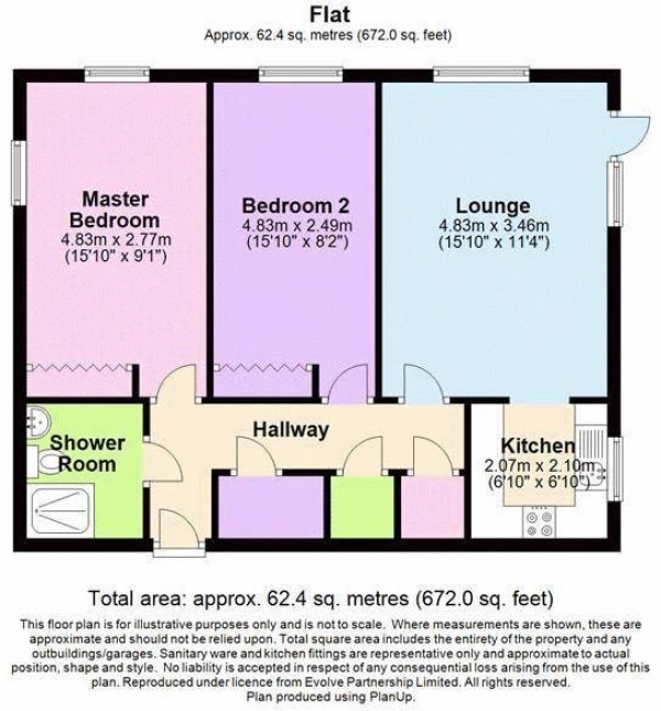 Floor Plan Image for 2 Bedroom Retirement Property for Sale in Tanners Lane, Haslemere - Retirement apartment with outdoor space