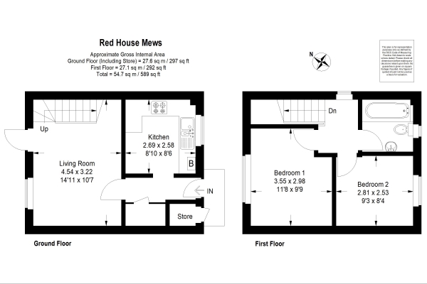 Floor Plan Image for 2 Bedroom Terraced House for Sale in Redhouse Mews, Liphook - NO ONWARD CHAIN