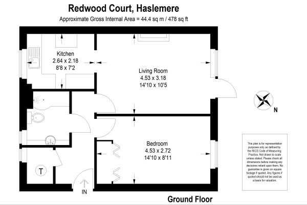 Floor Plan Image for 1 Bedroom Retirement Property for Sale in Tanners Lane, Haslemere