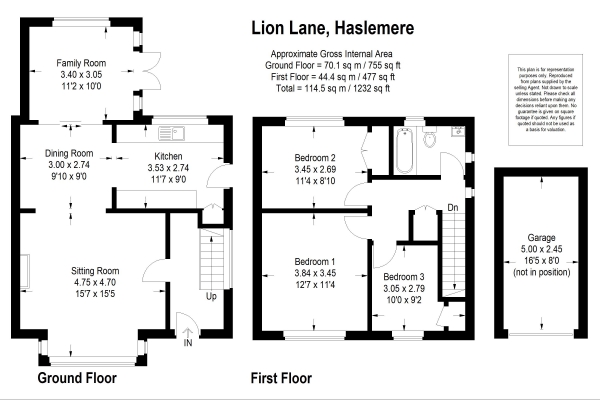 Floor Plan Image for 3 Bedroom Semi-Detached House for Sale in Lion Lane, Haslemere