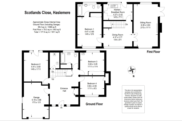 Floor Plan for 4 Bedroom Detached House for Sale in Scotlands Close, Haslemere, GU27, 3AE - Guide Price &pound825,000