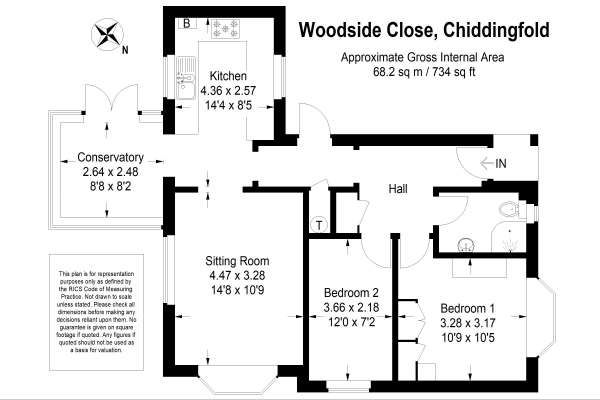 Floor Plan Image for 2 Bedroom Bungalow for Sale in Woodside Close, Godalming