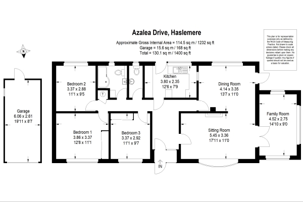 Floor Plan Image for 3 Bedroom Bungalow for Sale in Azalea Drive, Haslemere