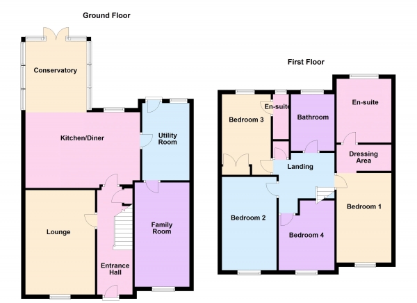 Floor Plan Image for 4 Bedroom Detached House for Sale in Red Barn, Turves, PE7 2DZ