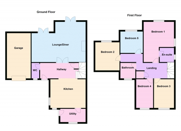 Floor Plan Image for 5 Bedroom Detached House for Sale in Abbot Way, Yaxley, PE7 3YF