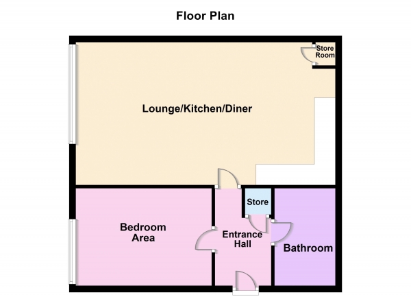 Floor Plan Image for 1 Bedroom Apartment for Sale in Castlepoint, Peterborough, PE4 6AL