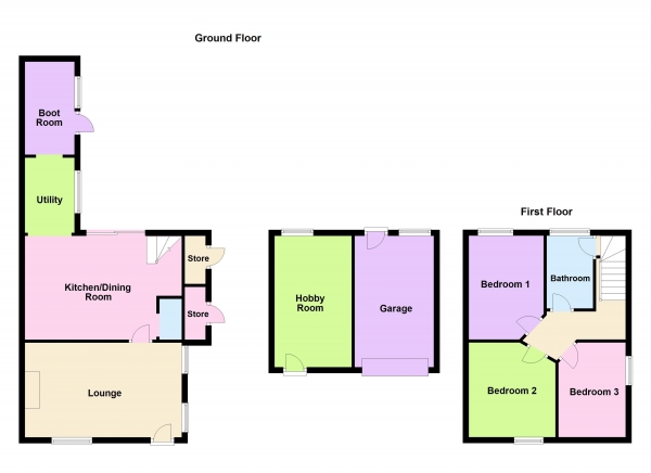 Floor Plan Image for 3 Bedroom Semi-Detached House for Sale in Toll Cottage, Whittlesey Road, Peterborough, PE7 2PP