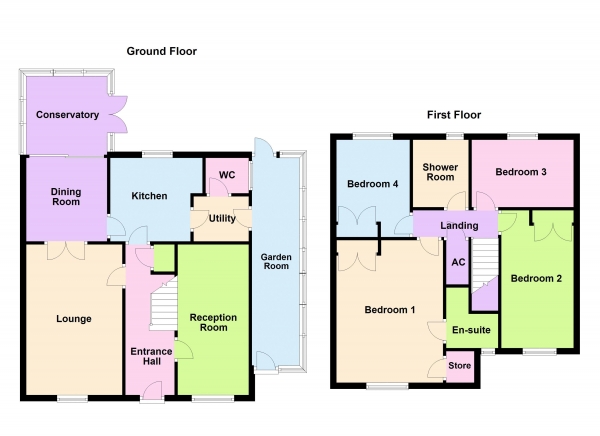 Floor Plan Image for 4 Bedroom Detached House for Sale in Houghton Avenue, Park Farm, PE2 8UR