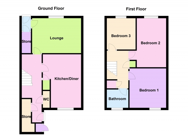 Floor Plan Image for 3 Bedroom Terraced House for Sale in Manton, South Bretton, PE3 9YT