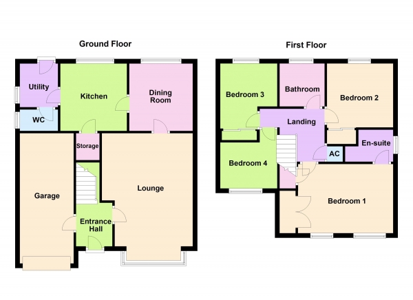 Floor Plan Image for 4 Bedroom Detached House for Sale in Fountains Place, Eye, Peterborough, PE6 7XP