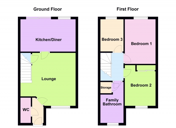 Floor Plan Image for 3 Bedroom Semi-Detached House for Sale in Aqua Drive, Peterborough