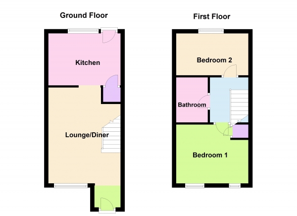 Floor Plan Image for 2 Bedroom Terraced House for Sale in Nightingale Court, Peterborough