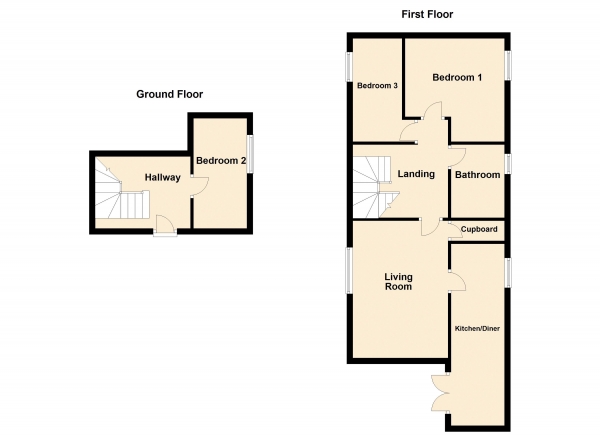 Floor Plan Image for 3 Bedroom Terraced House for Sale in Barnstock, Peterborough