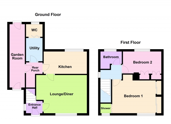 Floor Plan Image for 2 Bedroom Semi-Detached House for Sale in Chiltern Rise, Gunthorpe, Peterborough, PE4 7TB