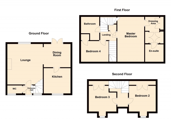 Floor Plan Image for 4 Bedroom Town House for Sale in Wye Valley Road, Sugar Way, PE2 9SP