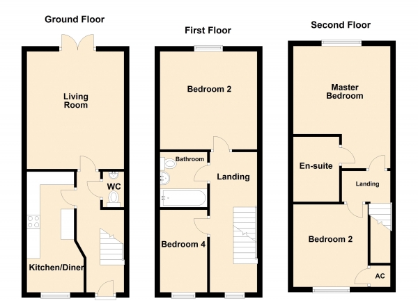 Floor Plan Image for 4 Bedroom Town House for Sale in Farrow Avenue, Hampton, PE7 8HT