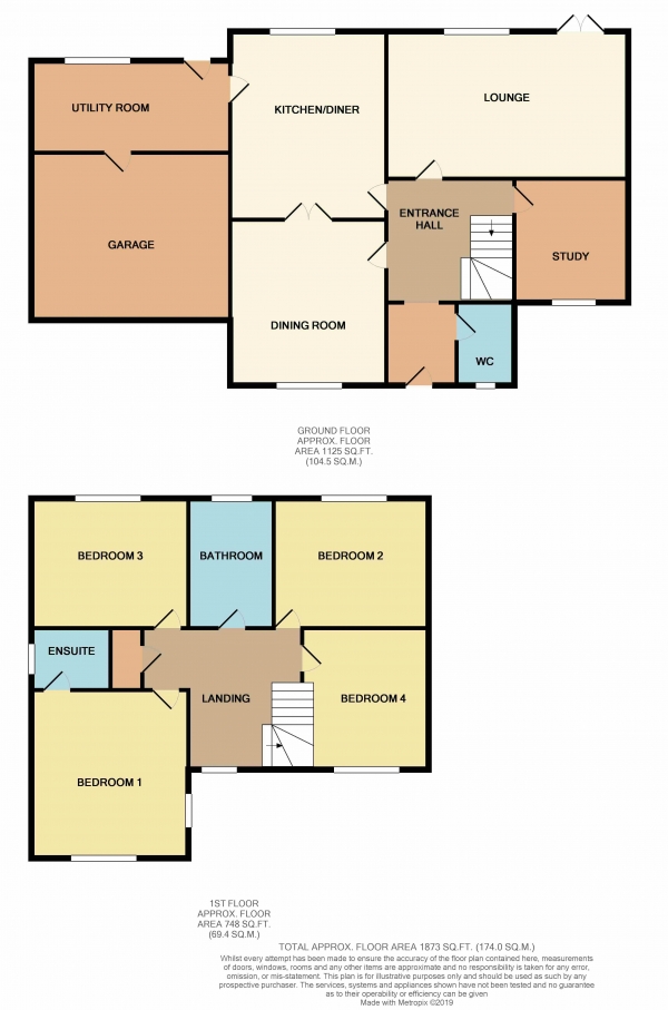 Floor Plan for 4 Bedroom Detached House for Sale in New Road, Whittlesey, PE7 1SX, Whittlesey, PE7, 1SX - Offers Over &pound375,000