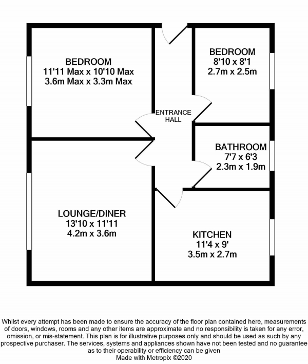 Floor Plan for 2 Bedroom Apartment to Rent in The Guild House, New Road, WD3, 3HD - £276 pw | £1195 pcm