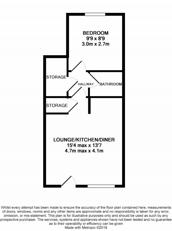 Floor Plan for 1 Bedroom Flat to Rent in Coniston Lodge, Herga Court Stratford Road, Herga Court Stratford Road, WD17, 4JN - £196 pw | £850 pcm