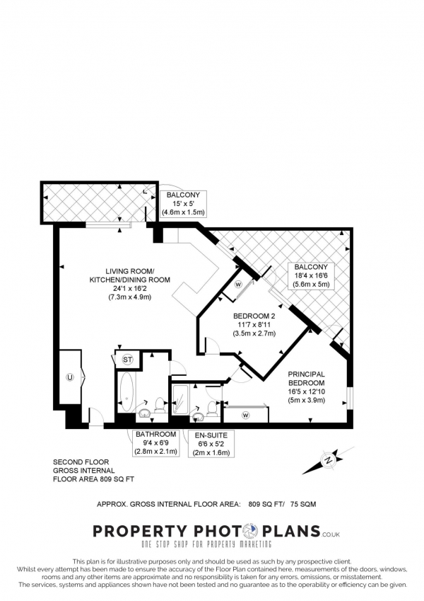 Floor Plan Image for 3 Bedroom Apartment for Sale in Bromyard Avenue, Acton, W3 7BS