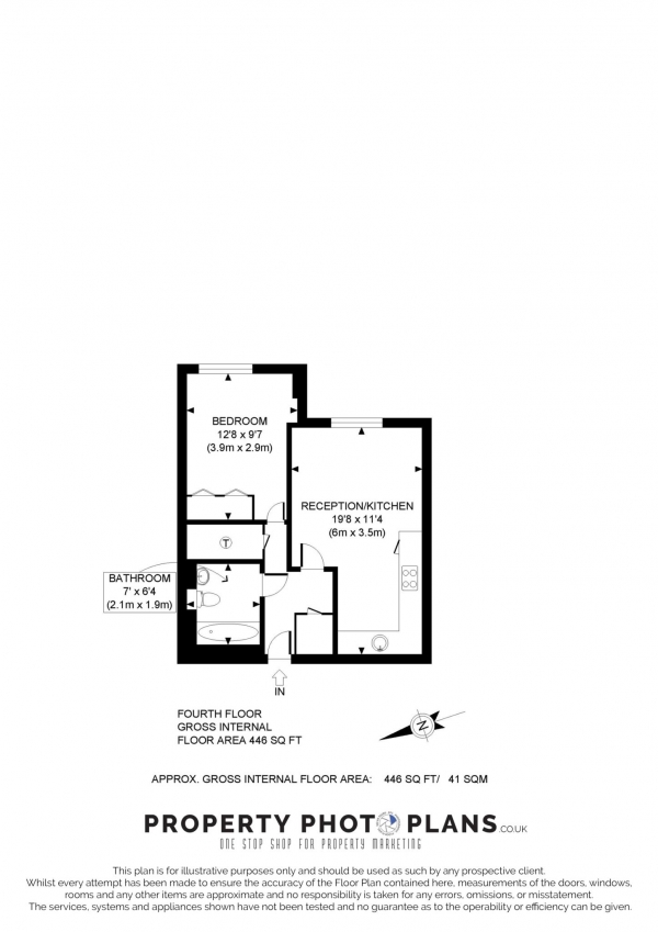 Floor Plan Image for 1 Bedroom Apartment for Sale in Napier House, Acton, W3 7FJ