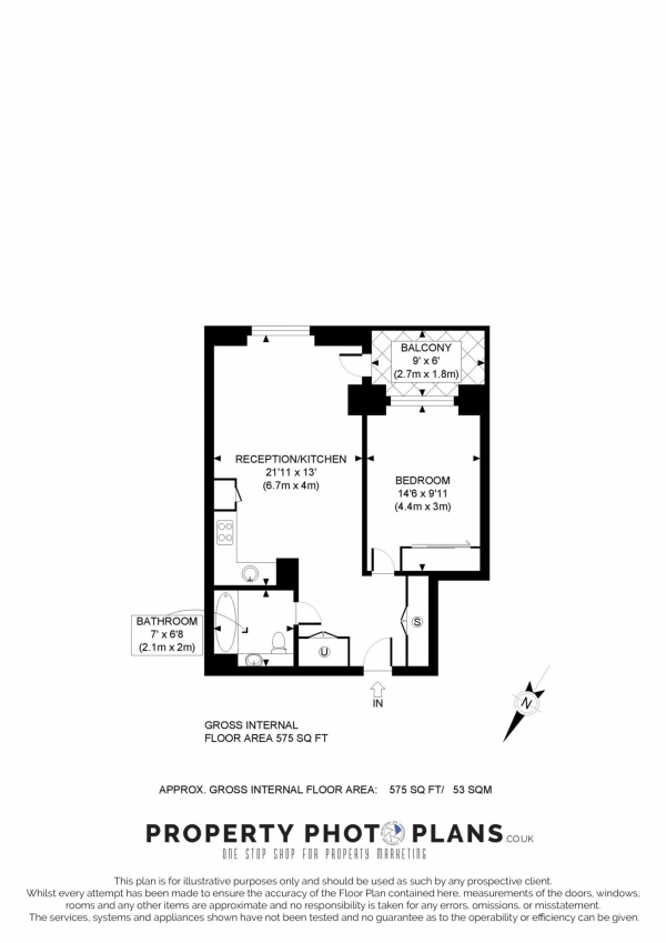 Floor Plan Image for 1 Bedroom Apartment to Rent in Hawksberry Heights, Elephant & Castle, SE17 1JX