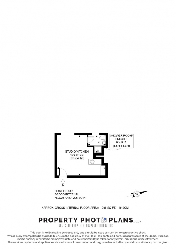 Floor Plan Image for Studio to Rent in Westville Road, Shepherds Bush, W12 9BD