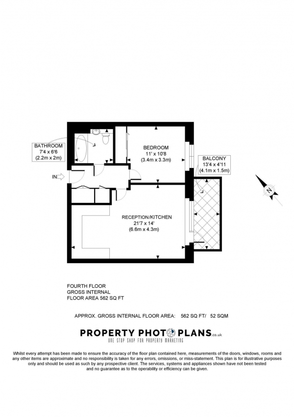 Floor Plan Image for 1 Bedroom Apartment for Sale in Greenleaf Walk, Southall, UB1 1FR