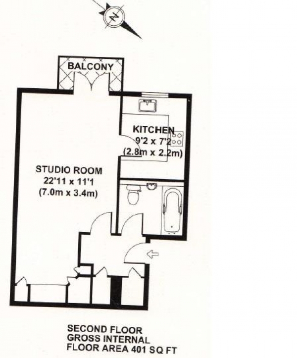 Floor Plan Image for Studio for Sale in Brompton Park Crescent, Fulham